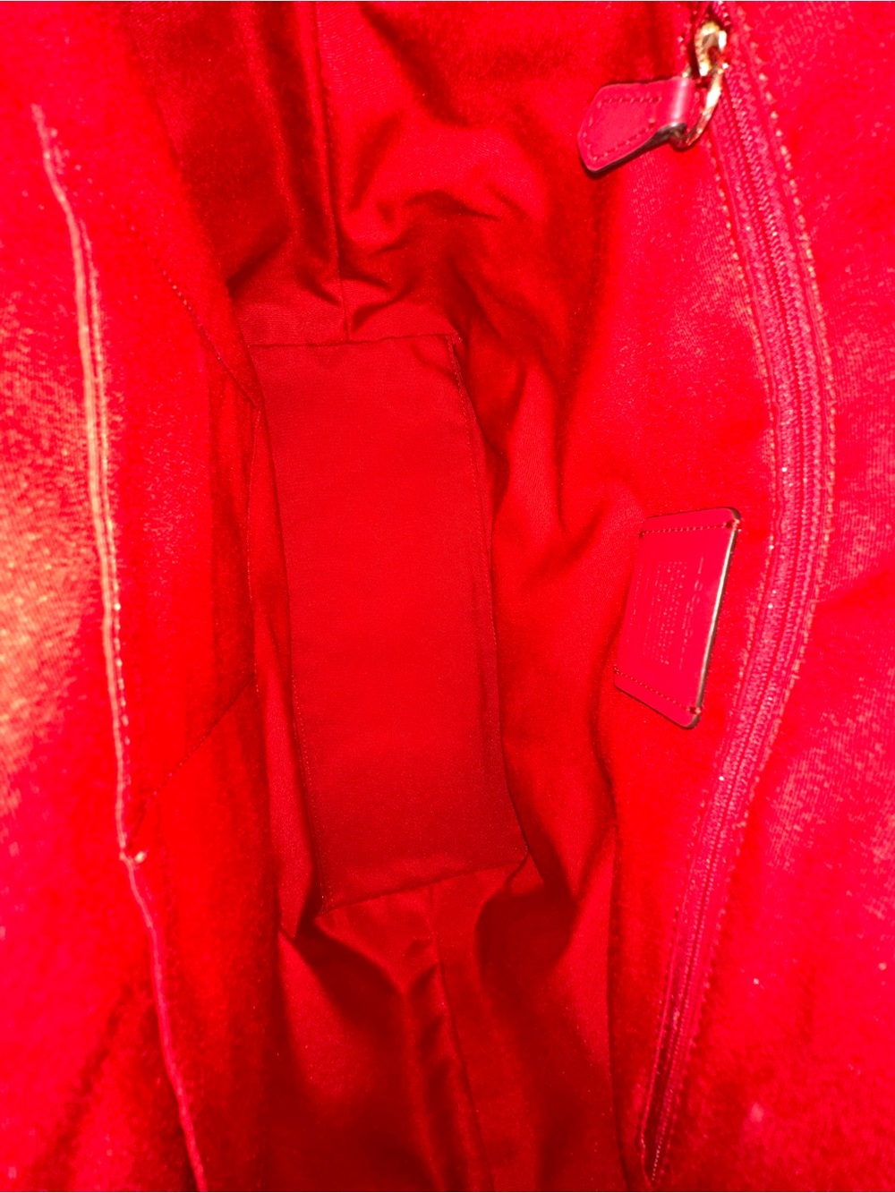 Coach Gallery Tote Bag Signature Coated Canvas Brown Crimson Red 79609 - Picture 6 of 16